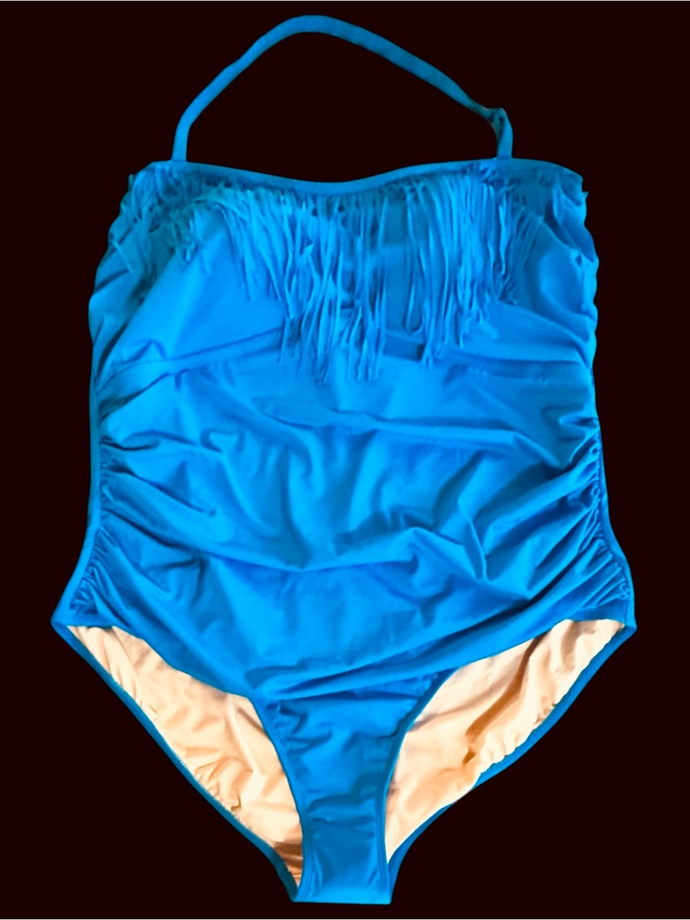 Kim Gravel Swimsuits For All Fringe OnePiece Removable Strap Calypso Aqua Blue